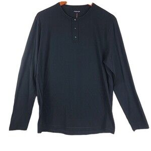 Huckberry Proof 72 Hour Merino Wool Henley Shirt Mens Large Black Long Sleeve